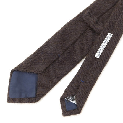 [Used] Fermo Fossati 3-fold silk wool tie, dark navy brown [BRW] [A/W] [Condition: B] [Men&