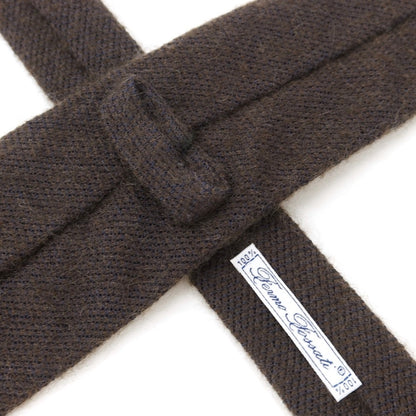 [Used] Fermo Fossati 3-fold silk wool tie, dark navy brown [BRW] [A/W] [Condition: B] [Men&