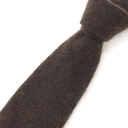 [Used] Fermo Fossati 3-fold silk wool tie, dark navy brown [BRW] [A/W] [Condition: B] [Men&