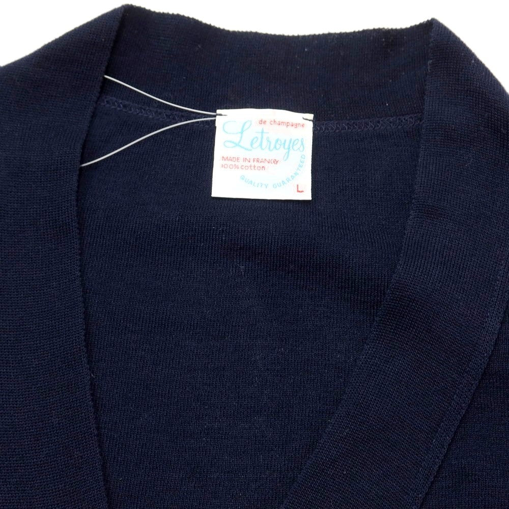 [Used] Letroyes High Gauge Cotton Knit Cardigan Dark Navy [Size L] [NVY] [S/S] [Condition Rank B] [Men&