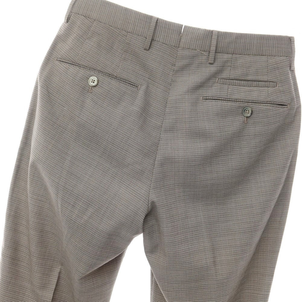 [Used] PT TORINO stretch polyester wool check slacks pants gray x brown [size 44] [GRY] [S/S] [Condition rank B] [Men&