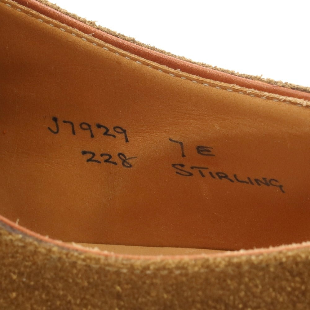 [Used] Crockett &amp;amp; Jones CROCKETT &amp;amp; JONES STIRLING suede plain toe dress shoes khaki brown [size 7E] [BRW] [S/S/A/W] [condition rank B] ​​[men&