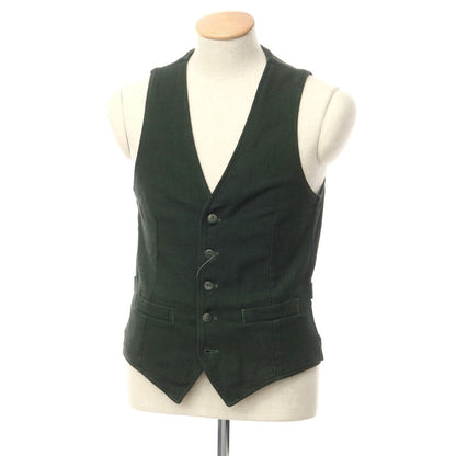 [Used] LBM1911 Birdseye Cotton Polyester Gilet Vest Green x Black [44] [Condition Rank B] [Men&