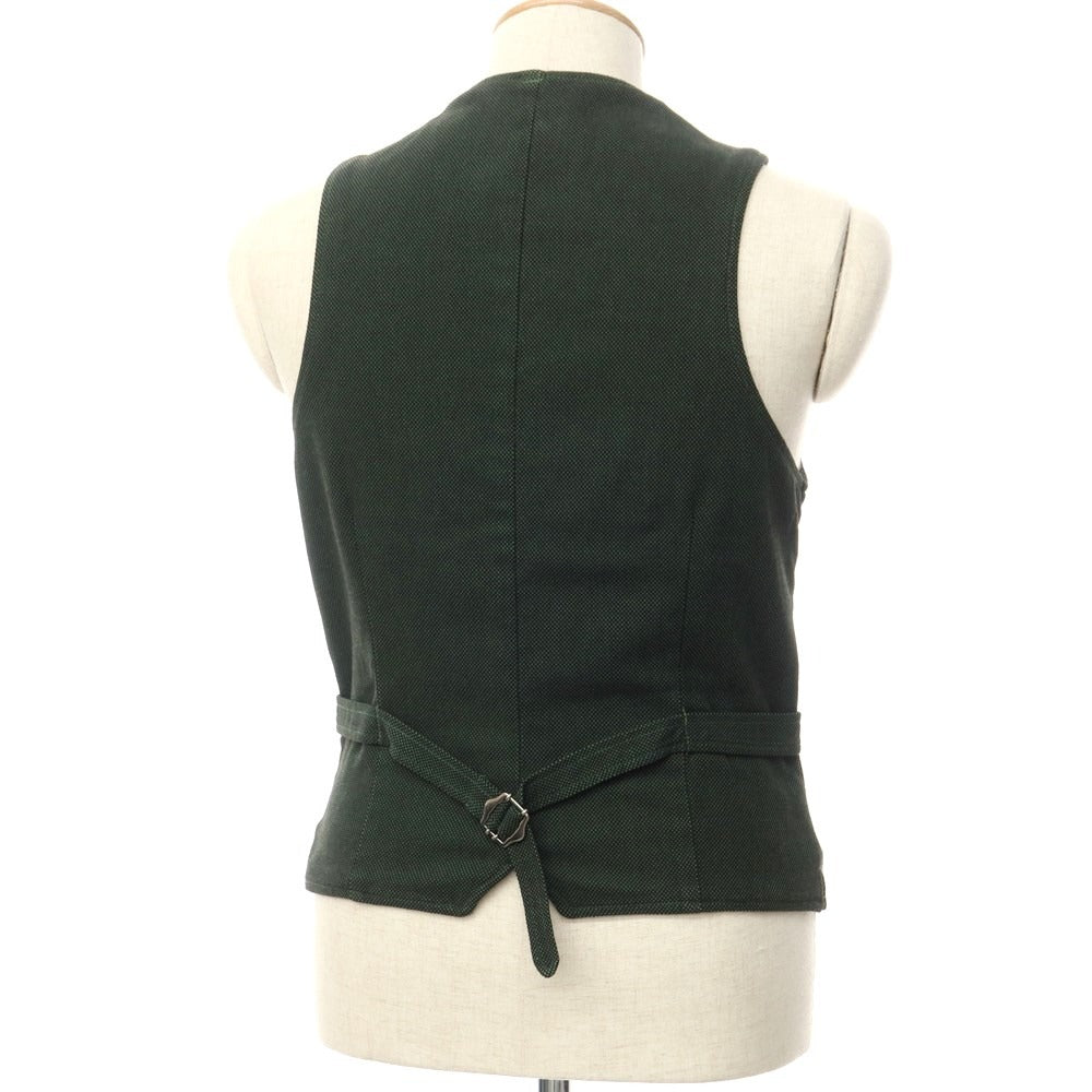 [Used] LBM1911 Birdseye Cotton Polyester Gilet Vest Green x Black [44] [Condition Rank B] [Men&