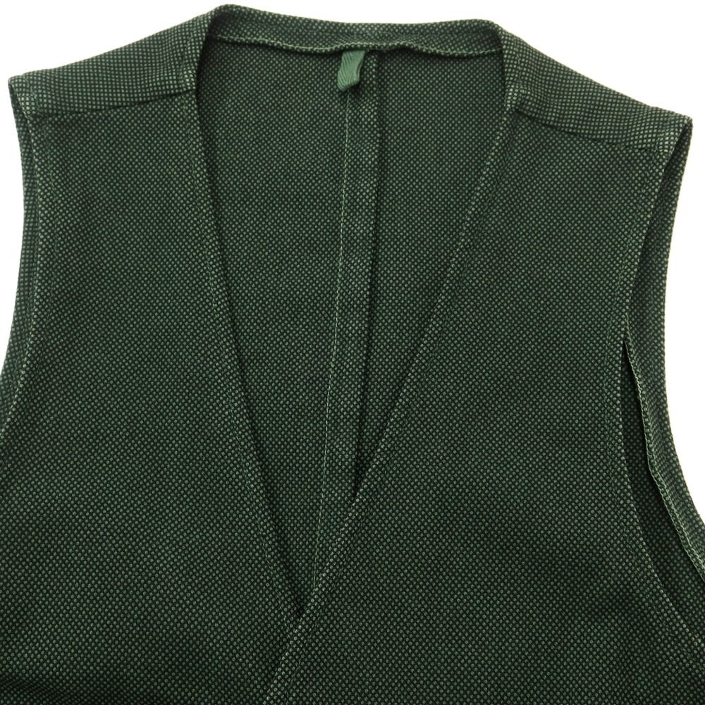 [Used] LBM1911 Birdseye Cotton Polyester Gilet Vest Green x Black [44] [Condition Rank B] [Men&