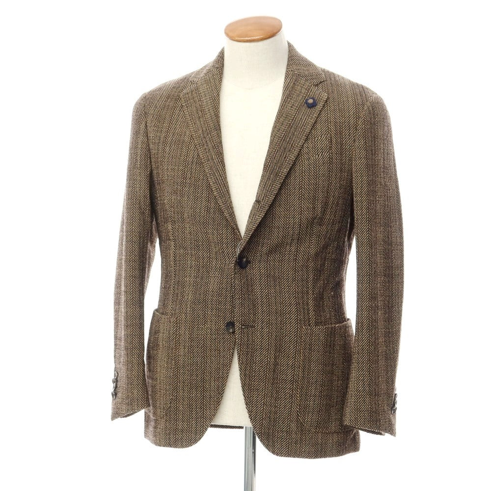 [Used] LARDINI Tweedy Wool Herringbone Jacket Brown x Beige [Size 46] [BRW] [A/W] [Condition Rank B] ​​[Men&