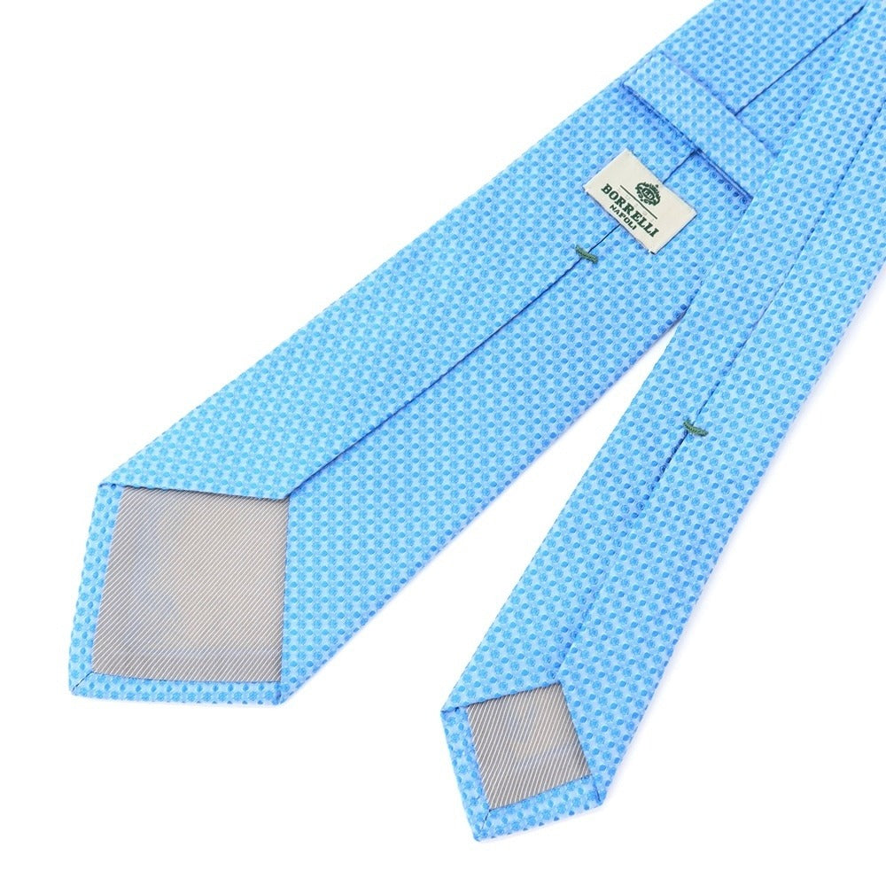 [Used] Luigi Borrelli Small Pattern Tri-Fold Silk Tie Blue [BLU] [S/S/A/W] [Condition Rank B] ​​[Men&