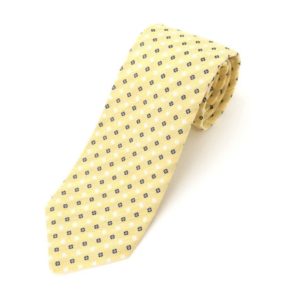 [Used] Luigi Borrelli Komon 3-fold silk cotton tie, yellow beige [YEL] [S/S/A/W] [Condition: B] [Men&