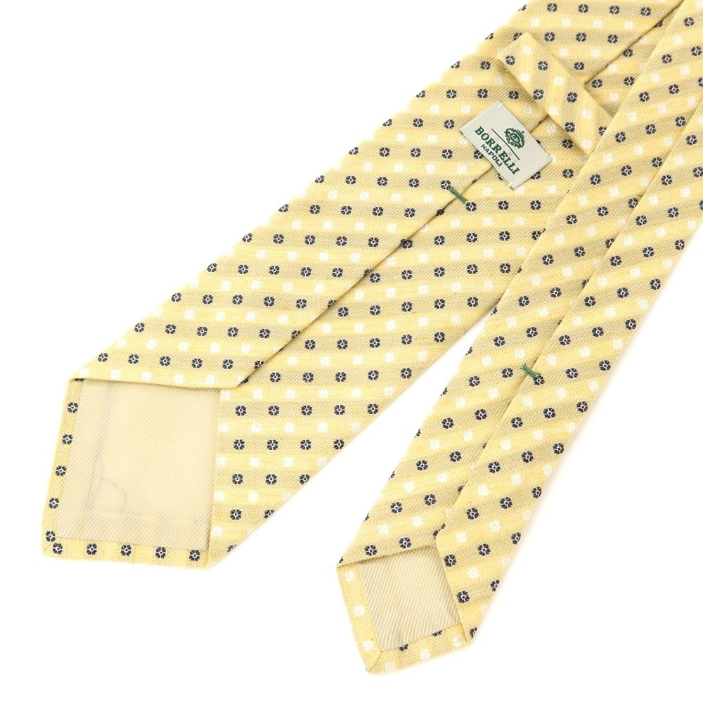 [Used] Luigi Borrelli Komon 3-fold silk cotton tie, yellow beige [YEL] [S/S/A/W] [Condition: B] [Men&