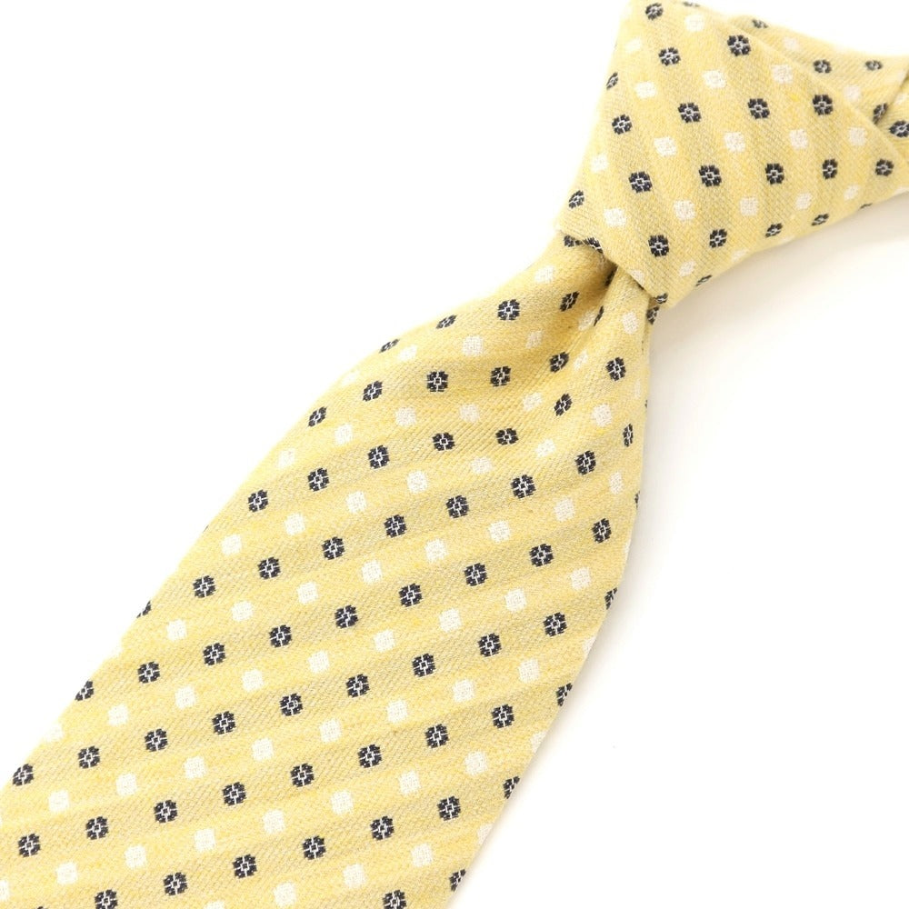 [Used] Luigi Borrelli Komon 3-fold silk cotton tie, yellow beige [YEL] [S/S/A/W] [Condition: B] [Men&