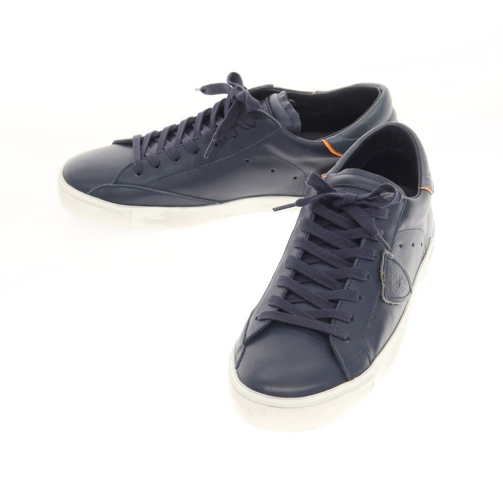 【中古】フィリップモデル PHILIPPE MODEL レザー ローカット スニーカー ネイビー【サイズ41】【NVY】【S/S/A/W】【状態ランクB】【メンズ】【768978】