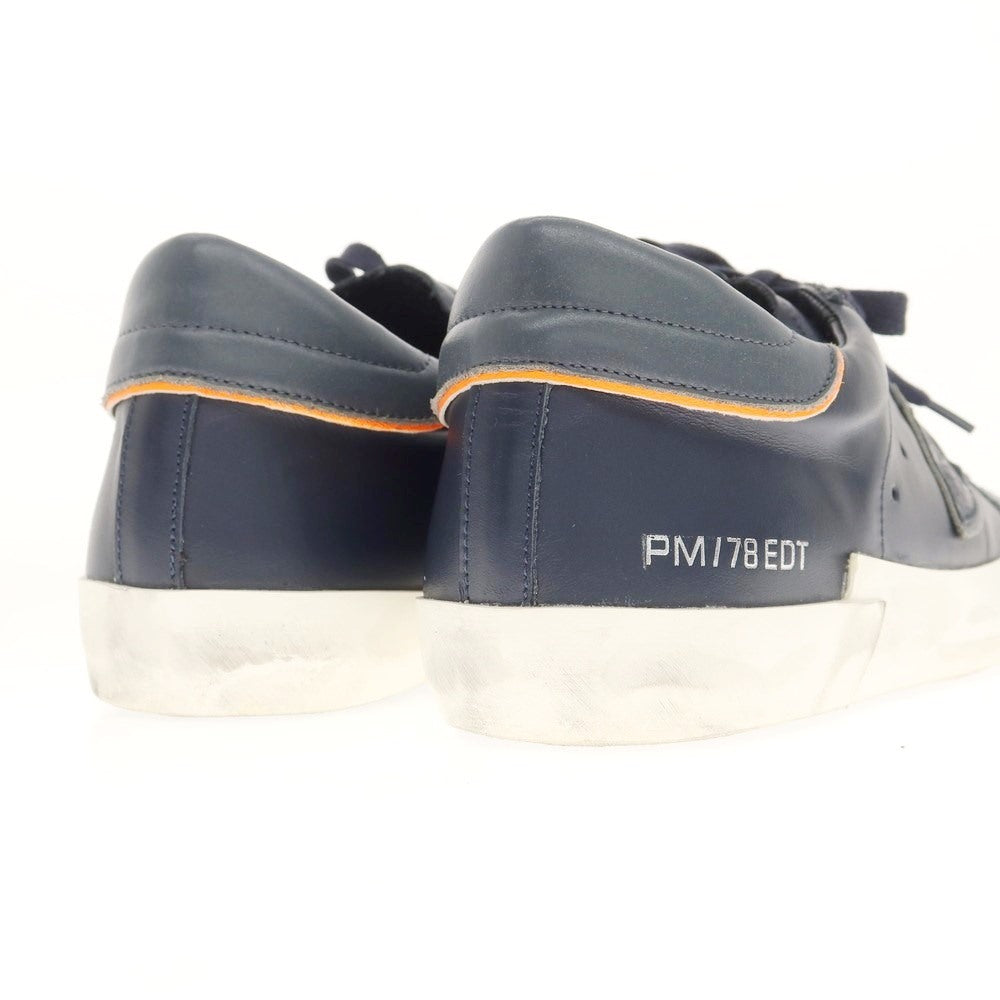 [Used] PHILIPPE MODEL Leather low-cut sneakers, navy [Size 41] [NVY] [S/S/A/W] [Condition Rank B] ​​[Men&