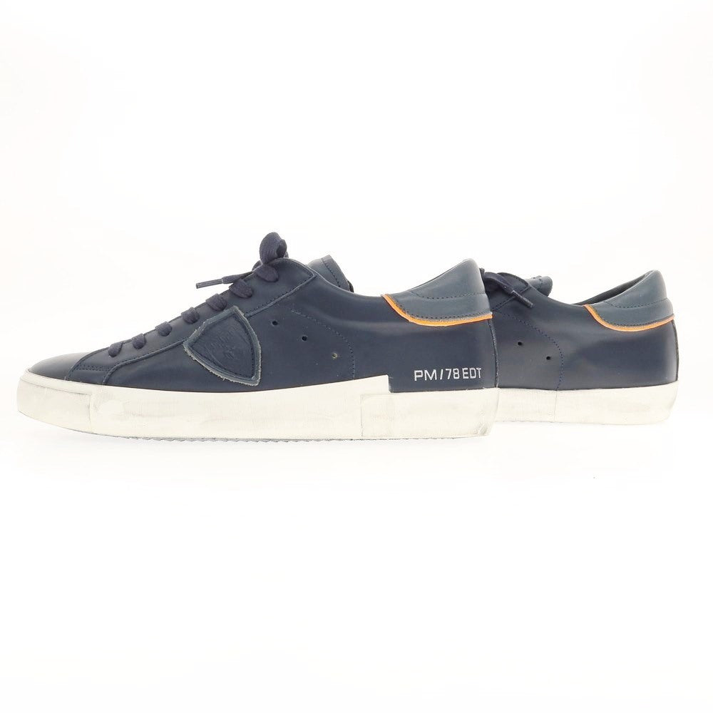 [Used] PHILIPPE MODEL Leather low-cut sneakers, navy [Size 41] [NVY] [S/S/A/W] [Condition Rank B] ​​[Men&