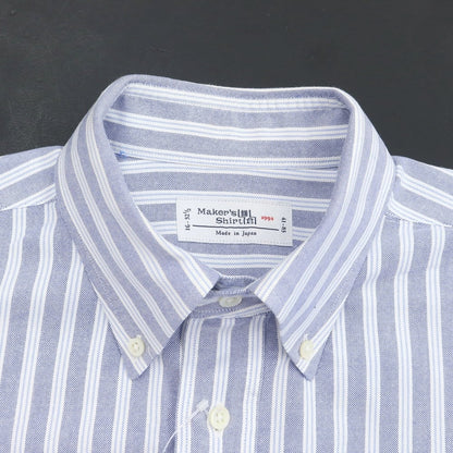 [Used] Makers Shirt Kamakura Cotton Striped Button-down Shirt Navy x White [Size 41] [NVY] [S/S/A/W] [Condition Rank C] [Men&