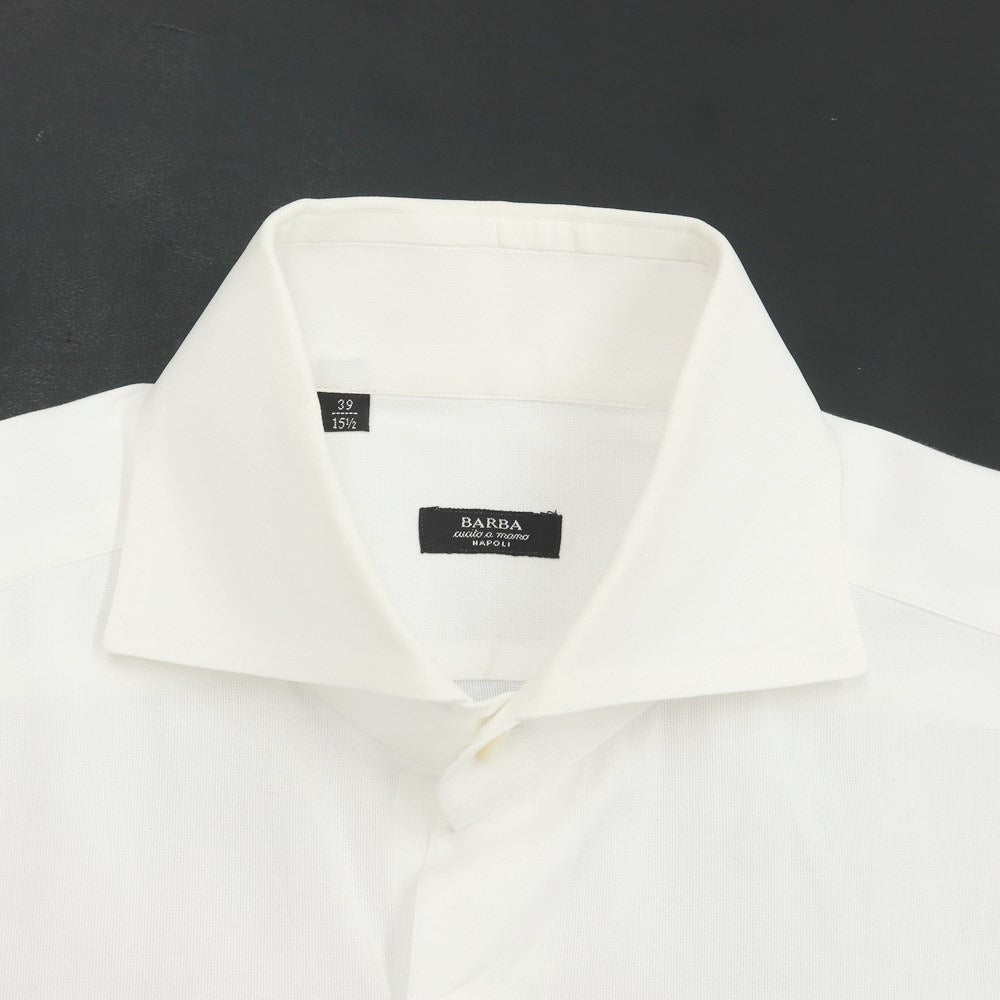 [Used] BARBA Cotton Wide Collar Dress Shirt White [Size 39] [WHT] [S/S/A/W] [Condition Rank C] [Men&