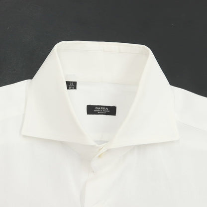 [Used] BARBA Cotton Wide Collar Dress Shirt White [Size 39] [WHT] [S/S/A/W] [Condition Rank C] [Men&