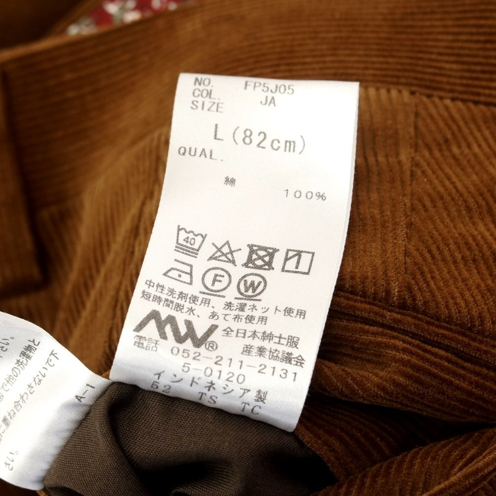 [Used] ETONNE Cotton Corduroy Slacks Pants Brown [Size L (82cm)] [BRW] [A/W] [Condition Rank C] [Men&