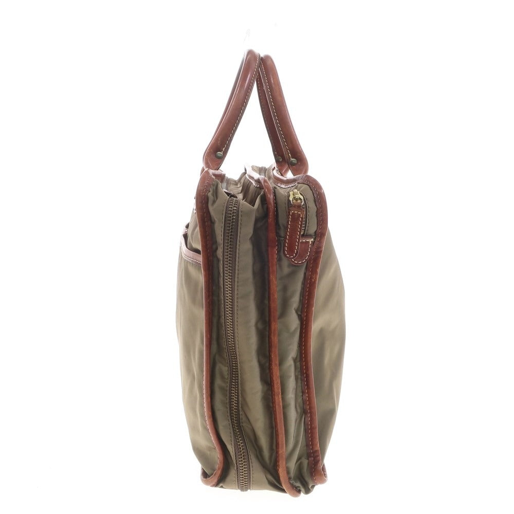 [Used] Felisi 1993 Nylon 2-layer Briefcase Khaki Green x Brown [W37.5xH27.5xD9] [KAK] [S/S/A/W] [Condition Rank D] [Men&