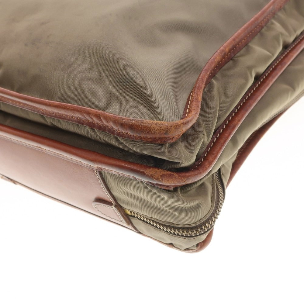 [Used] Felisi 1993 Nylon 2-layer Briefcase Khaki Green x Brown [W37.5xH27.5xD9] [KAK] [S/S/A/W] [Condition Rank D] [Men&