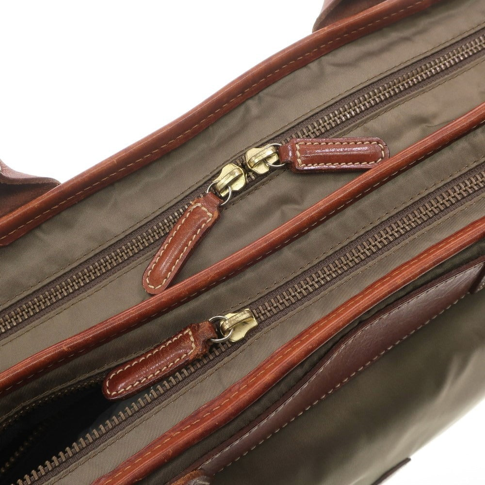 [Used] Felisi 1993 Nylon 2-layer Briefcase Khaki Green x Brown [W37.5xH27.5xD9] [KAK] [S/S/A/W] [Condition Rank D] [Men&