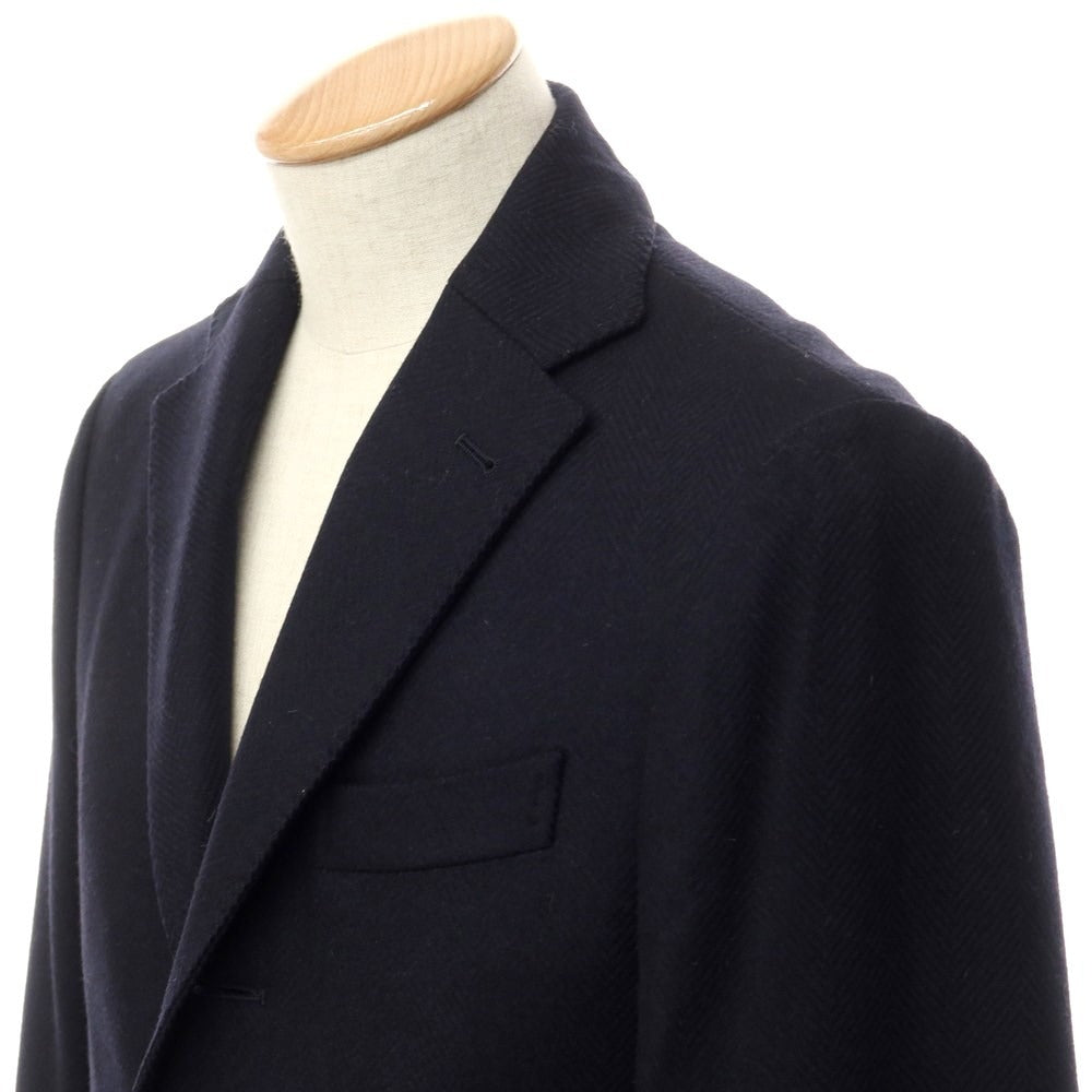 [Used] Cantarelli Wool Herringbone Chesterfield Coat Navy [Size 44] [NVY] [A/W] [Condition Rank B] ​​[Men&
