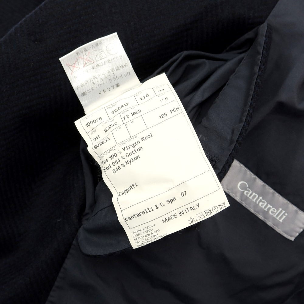 [Used] Cantarelli Wool Herringbone Chesterfield Coat Navy [Size 44] [NVY] [A/W] [Condition Rank B] ​​[Men&