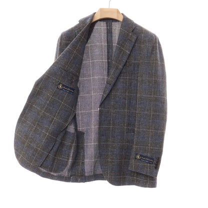 [Used] ONLY Wool Linen Check 2B Tailored Jacket Gray x Blue [Size 38] [GRY] [S/S] [Condition Rank A] [Men&