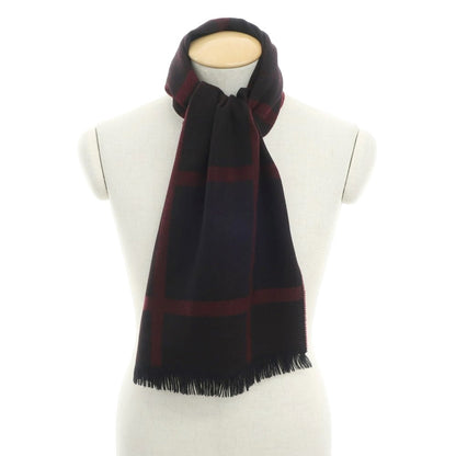 [Used] TAKEO KIKUCHI Wool Check Stole Bordeaux x Black [RED] [A/W] [Condition Rank C] [Men&