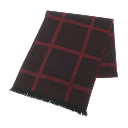 [Used] TAKEO KIKUCHI Wool Check Stole Bordeaux x Black [RED] [A/W] [Condition Rank C] [Men&