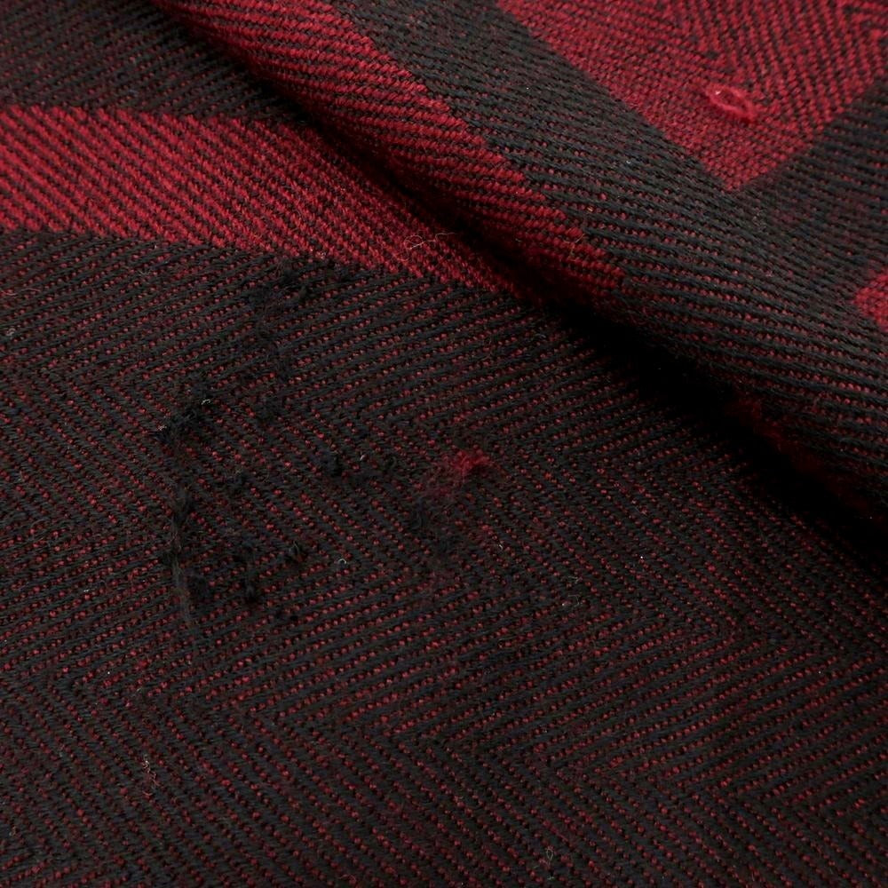 [Used] TAKEO KIKUCHI Wool Check Stole Bordeaux x Black [RED] [A/W] [Condition Rank C] [Men&