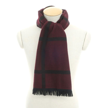 [Used] TAKEO KIKUCHI Wool Check Stole Bordeaux x Black [RED] [A/W] [Condition Rank C] [Men&