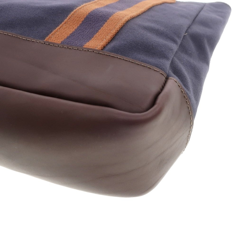 [Used] Paul Stuart PAUL STUART Rubberized Canvas Tote Bag Navy x Brown [W35.5xH38xD10] [NVY] [S/S/A/W] [Condition Rank A] [Men&