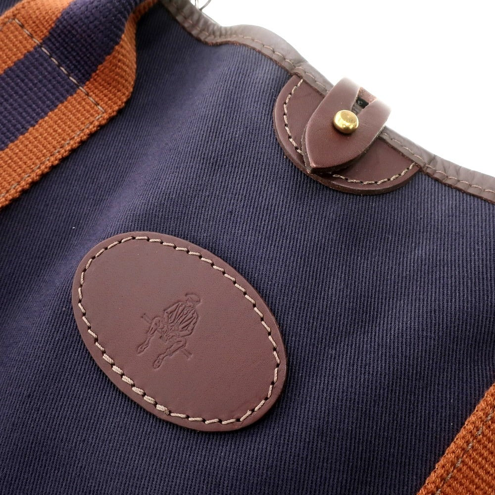 [Used] Paul Stuart PAUL STUART Rubberized Canvas Tote Bag Navy x Brown [W35.5xH38xD10] [NVY] [S/S/A/W] [Condition Rank A] [Men&