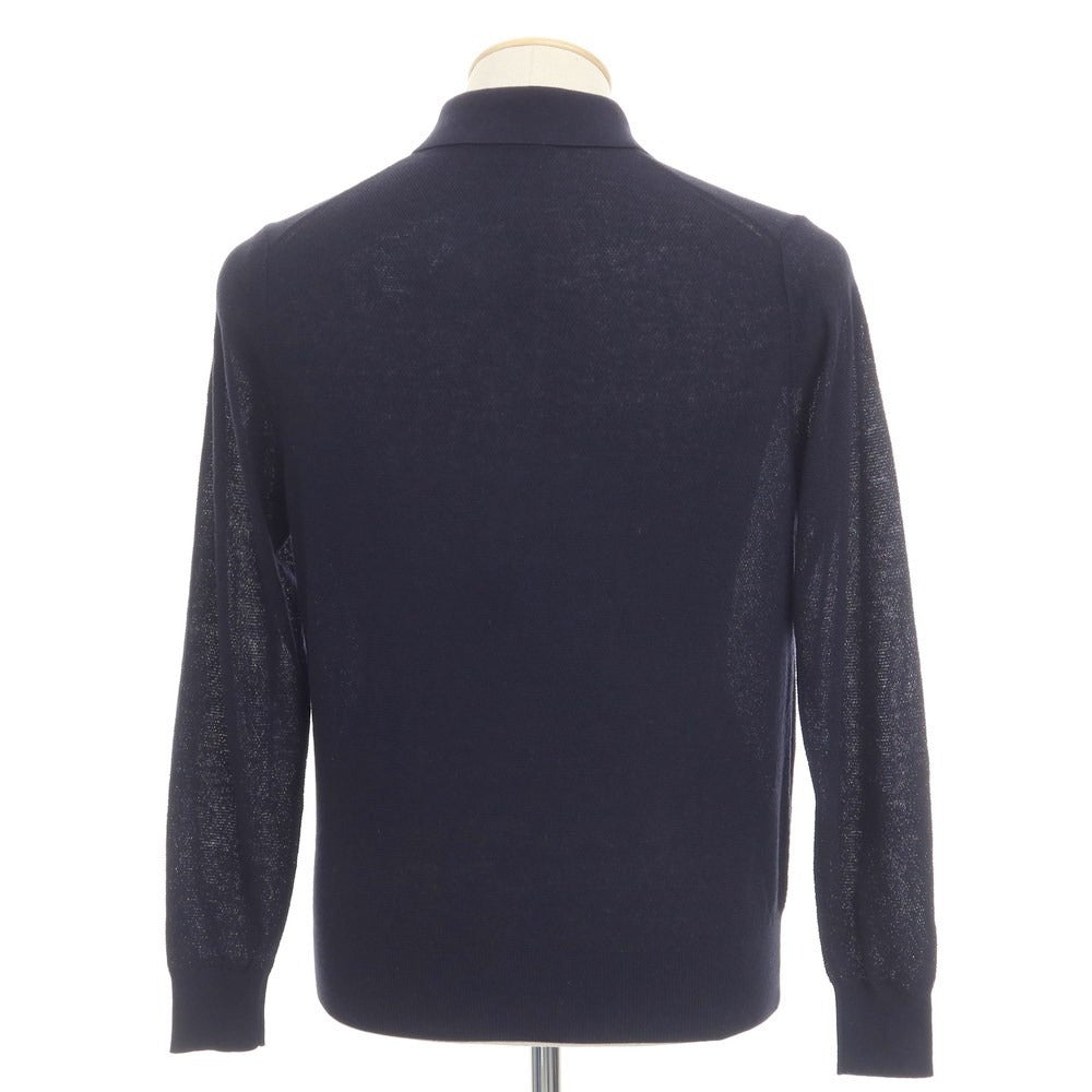 [Used] THE SUIT COMPANY Acrylic Cotton Long Sleeve Polo Knit Dark Navy [Size S] [NVY] [S/S] [Condition Rank B] [Men&