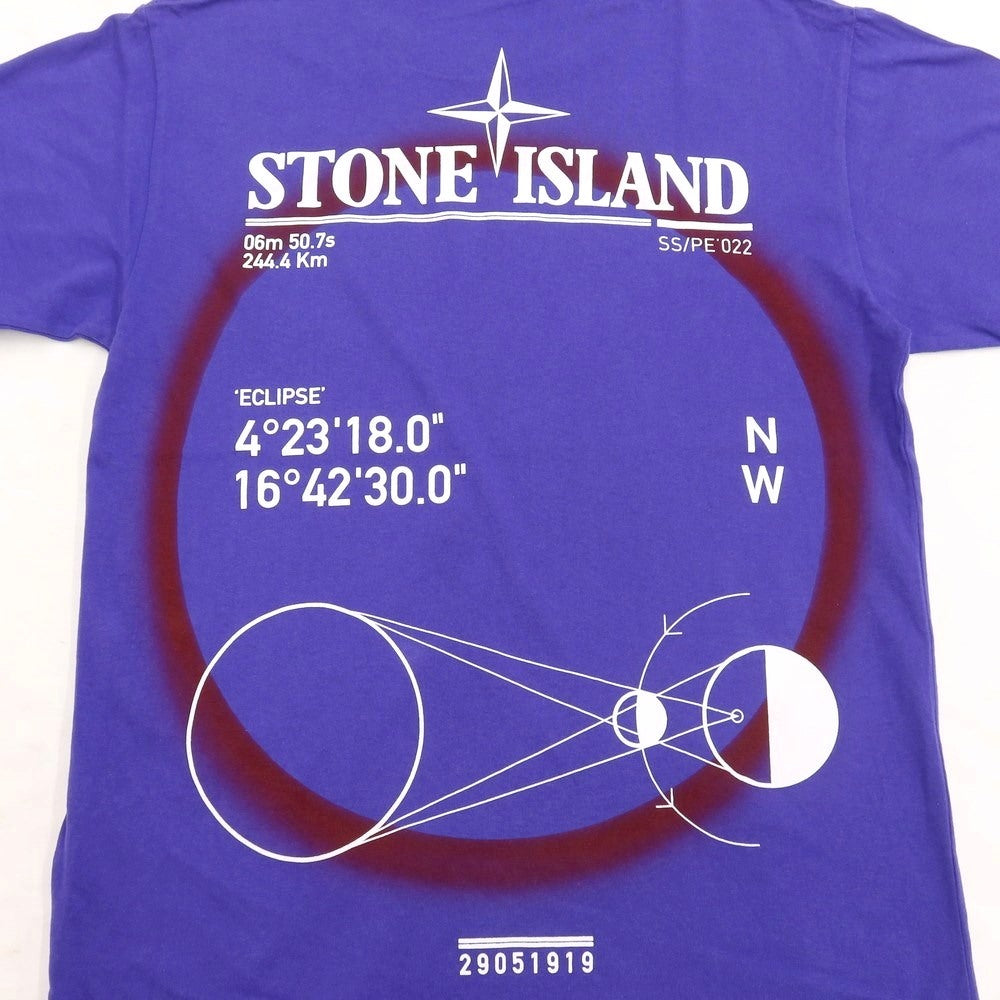 [Used] STONE ISLAND Cotton Short Sleeve Crew Neck T-Shirt Purple [Size S] [PUP] [S/S] [Condition Rank B] ​​[Men&