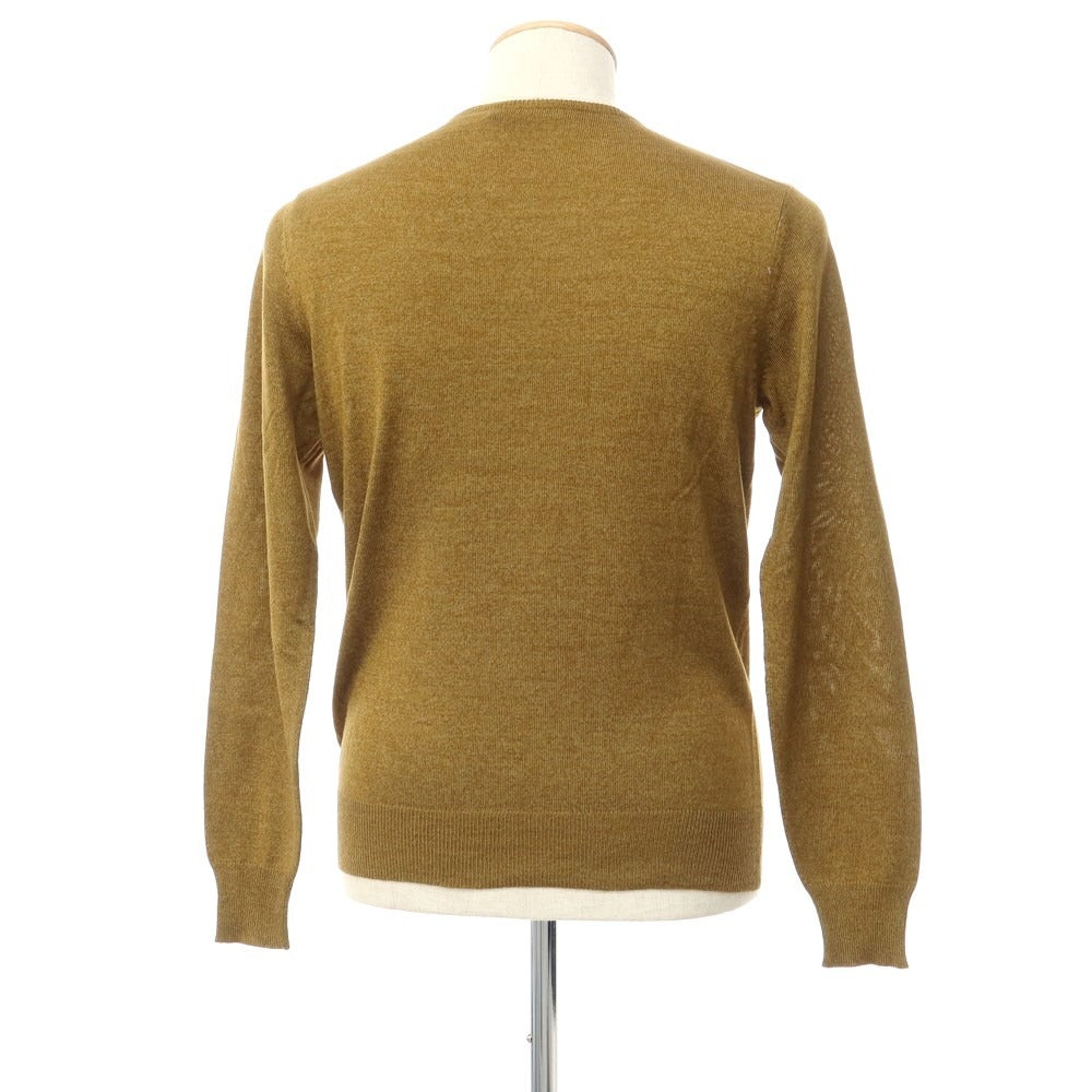 【中古】トゥモローランド TOMORROWLAND シルク Vネック プルオーバーニット イエローオーカー系【サイズM】【BRW】【S/S】【状態ランクB】【メンズ】【768977】