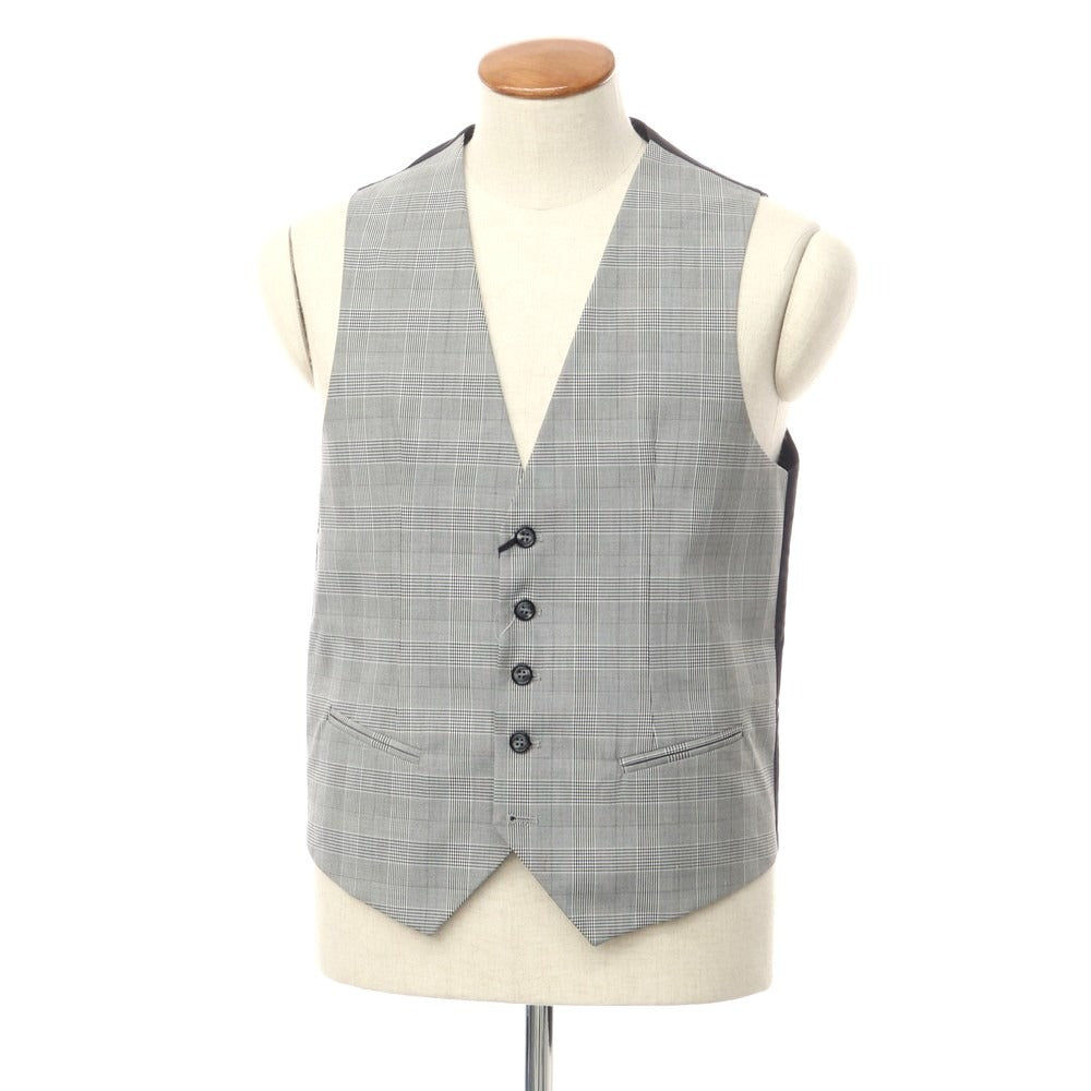 [New] HAMAKI-HO polyester rayon glen check gilet vest gray x black [48] [Condition rank N] [Men&