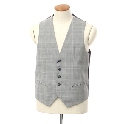 [New] HAMAKI-HO polyester rayon glen check gilet vest gray x black [48] [Condition rank N] [Men&