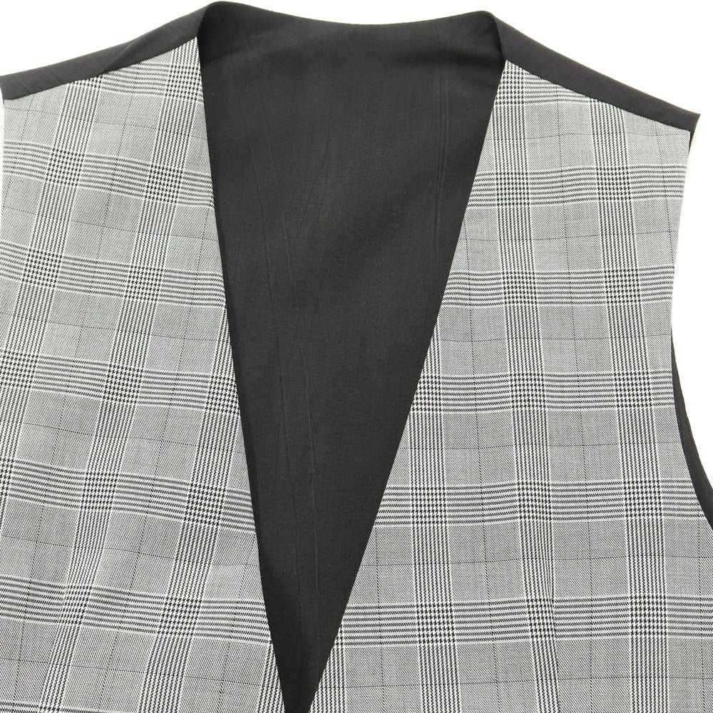 [New] HAMAKI-HO polyester rayon glen check gilet vest gray x black [48] [Condition rank N] [Men&