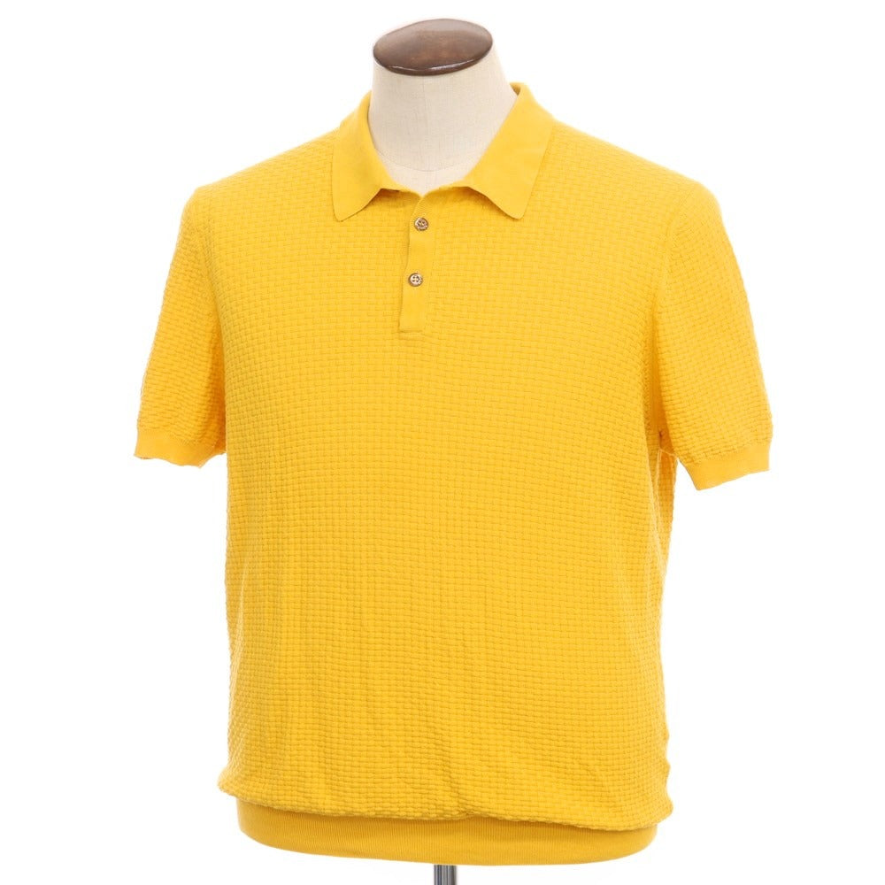 [Used] GRAN SASSO Cotton Short Sleeve Polo Knit Saffron Yellow [Size 54] [YEL] [S/S] [Condition Rank B] ​​[Men&