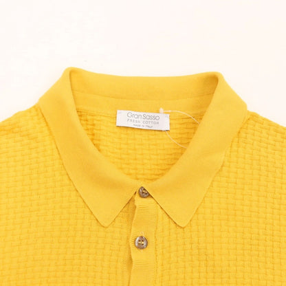 [Used] GRAN SASSO Cotton Short Sleeve Polo Knit Saffron Yellow [Size 54] [YEL] [S/S] [Condition Rank B] ​​[Men&