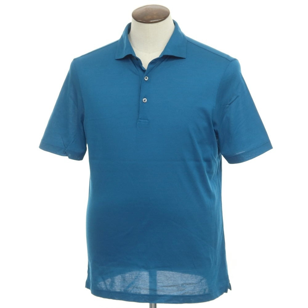 [Used] GRAN SASSO Cotton Short Sleeve Polo Shirt Peacock Blue [Size 52] [BLU] [S/S] [Condition Rank C] [Men&