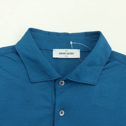 [Used] GRAN SASSO Cotton Short Sleeve Polo Shirt Peacock Blue [Size 52] [BLU] [S/S] [Condition Rank C] [Men&