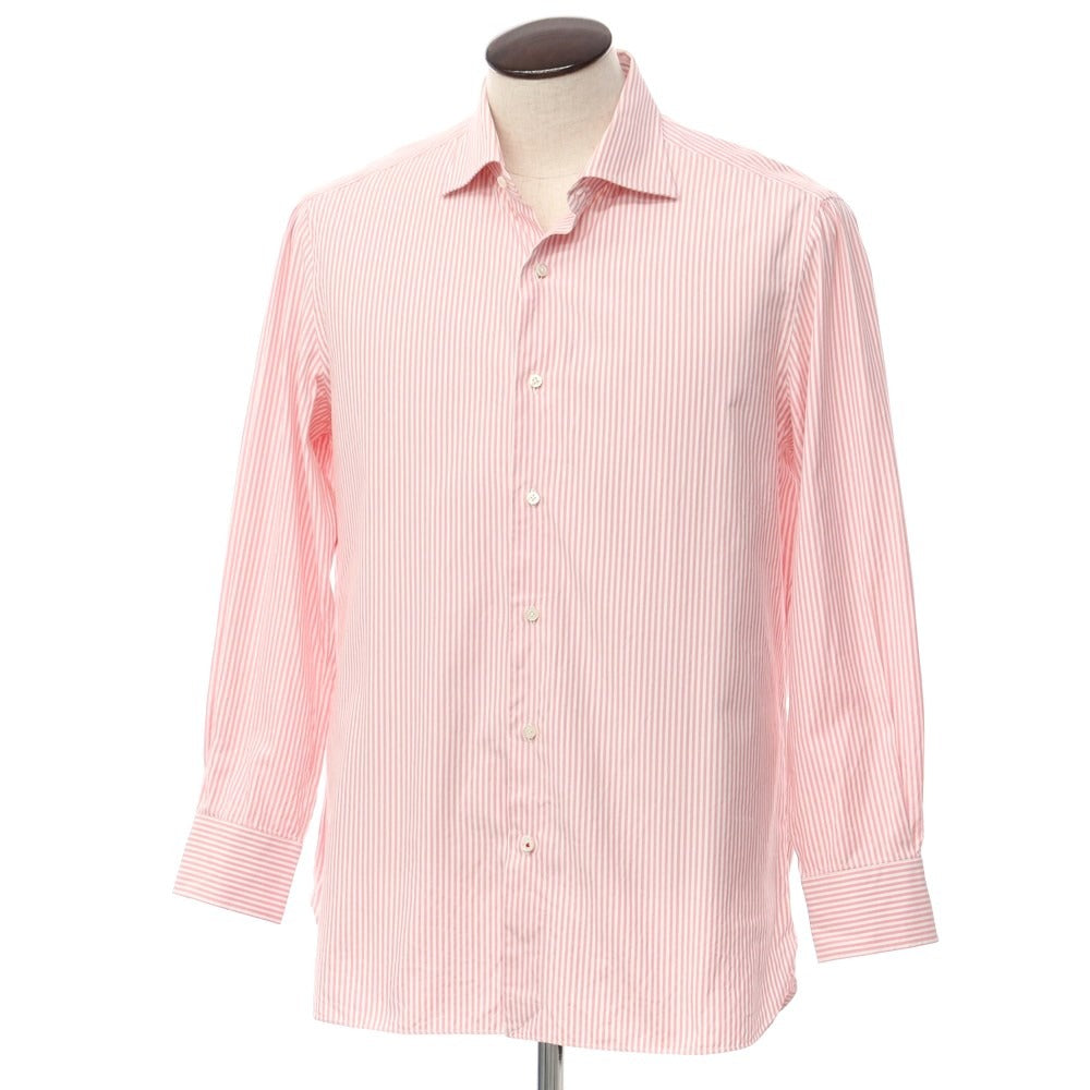 [Used] ISAIA Striped Wide Collar Dress Shirt Pink x White [Size 42] [PNK] [S/S/A/W] [Condition Rank C] [Men&