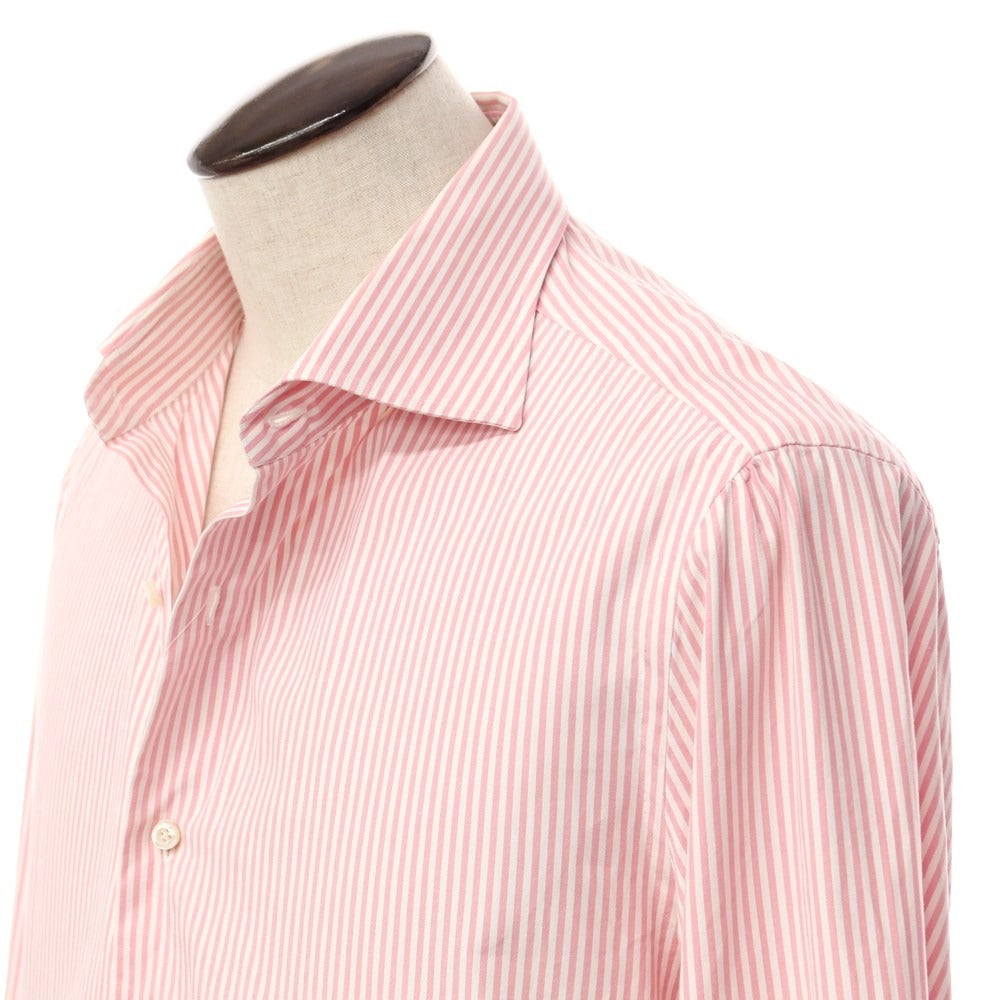 [Used] ISAIA Striped Wide Collar Dress Shirt Pink x White [Size 42] [PNK] [S/S/A/W] [Condition Rank C] [Men&