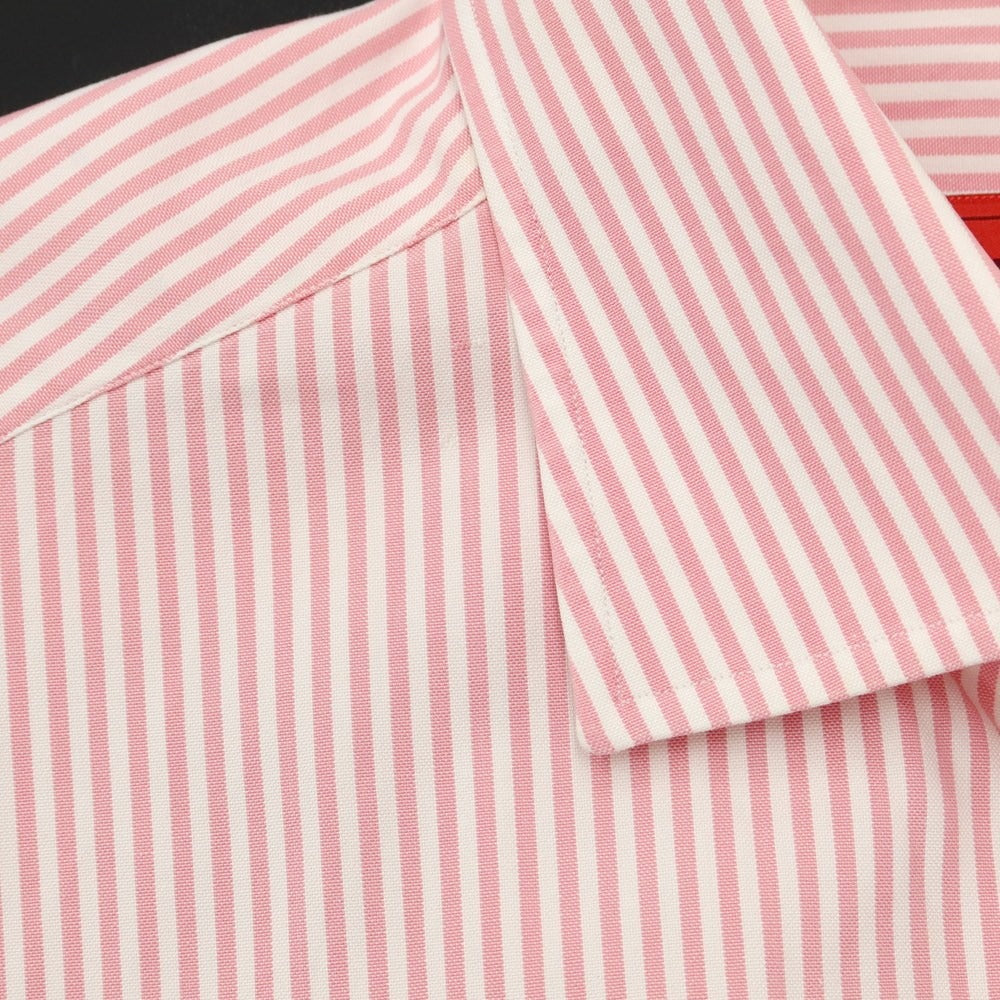 [Used] ISAIA Striped Wide Collar Dress Shirt Pink x White [Size 42] [PNK] [S/S/A/W] [Condition Rank C] [Men&