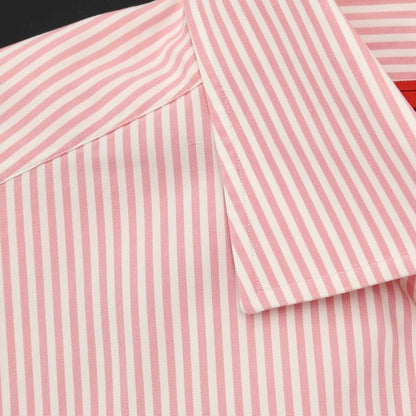 [Used] ISAIA Striped Wide Collar Dress Shirt Pink x White [Size 42] [PNK] [S/S/A/W] [Condition Rank C] [Men&