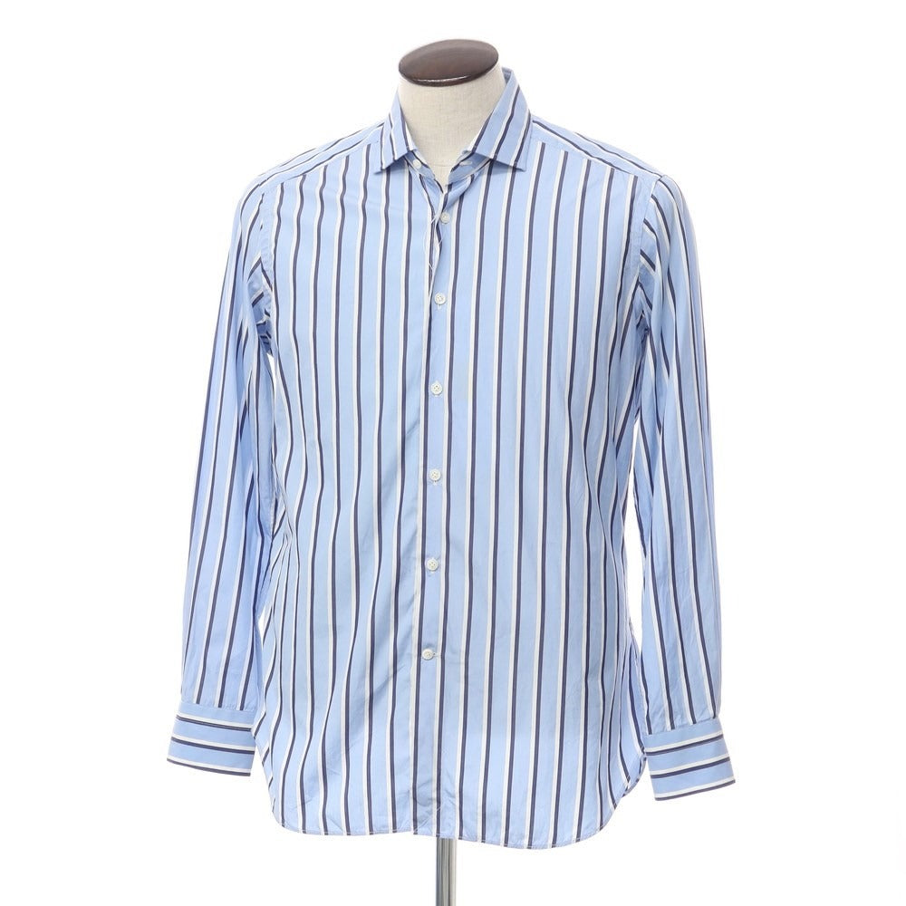 [Used] Bagutta Broad Cotton Striped Shirt Light Blue x White [Size 41] [BLU] [S/S/A/W] [Condition Rank C] [Men&