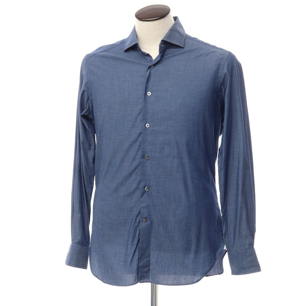 [Used] Bagutta Stretch Cotton Chambray Shirt Navy [Size 41] [NVY] [S/S/A/W] [Condition Rank C] [Men&