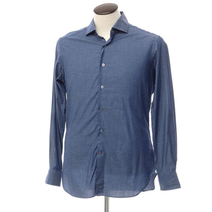 [Used] Bagutta Stretch Cotton Chambray Shirt Navy [Size 41] [NVY] [S/S/A/W] [Condition Rank C] [Men&